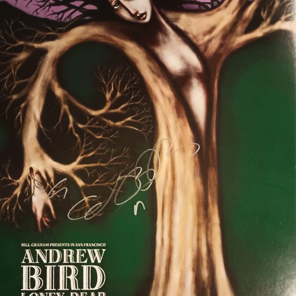 2009 Andrew Bird SIGNED Original Lithograph Concert Poster REPRODUCTION (RP)
